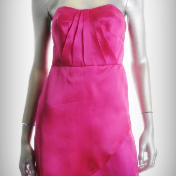 KARA JANX $315 Pink Silk Strapless Cocktail Dress - Picture 2 of 2